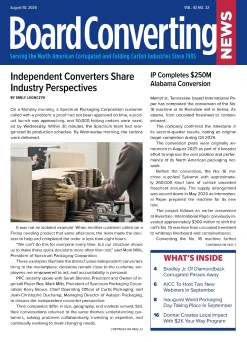 Board Converting News Vol. 42, No. 32 cover, August 10, 2026